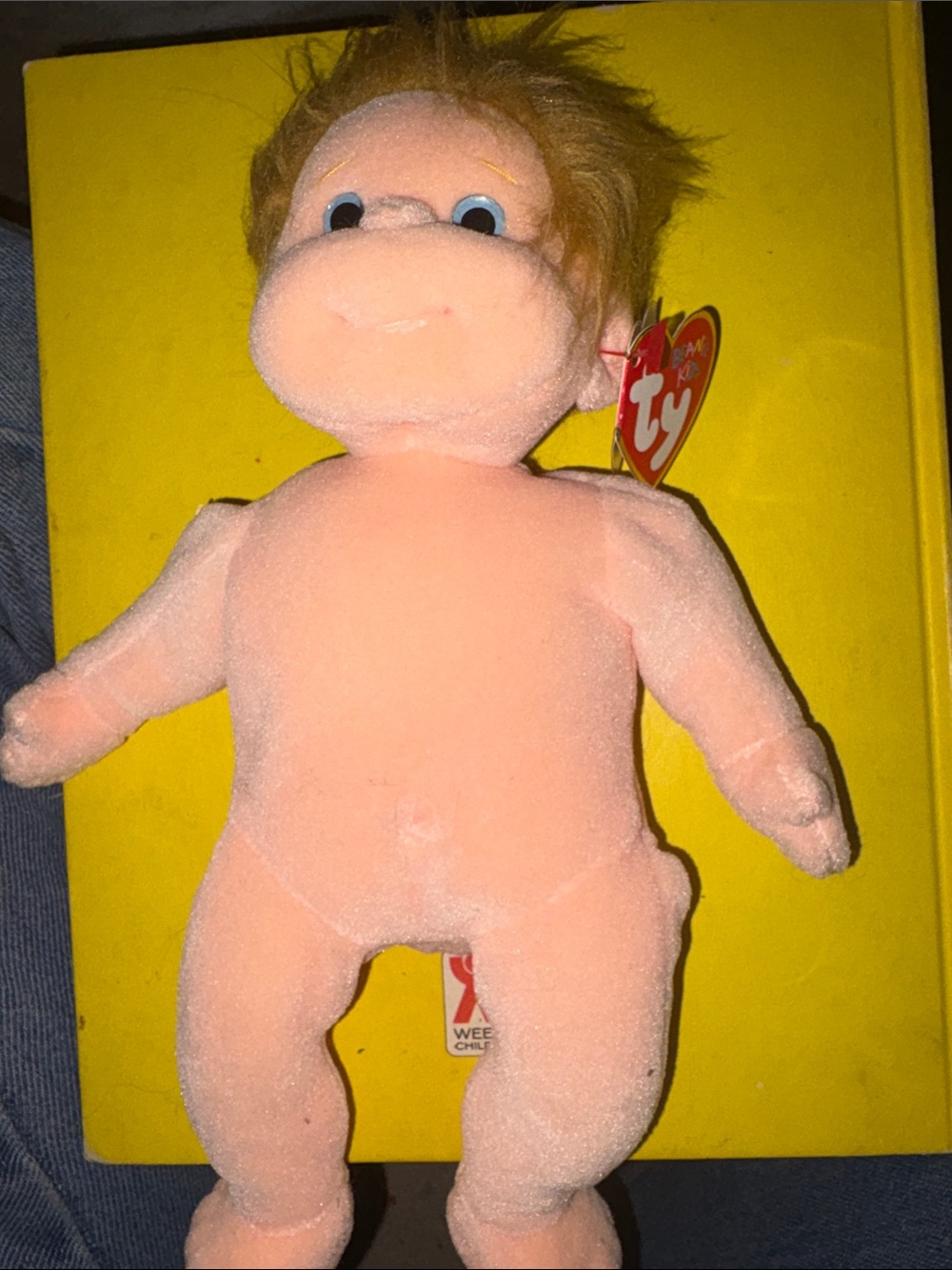 Ty Peach-Colored Plush Doll chipper